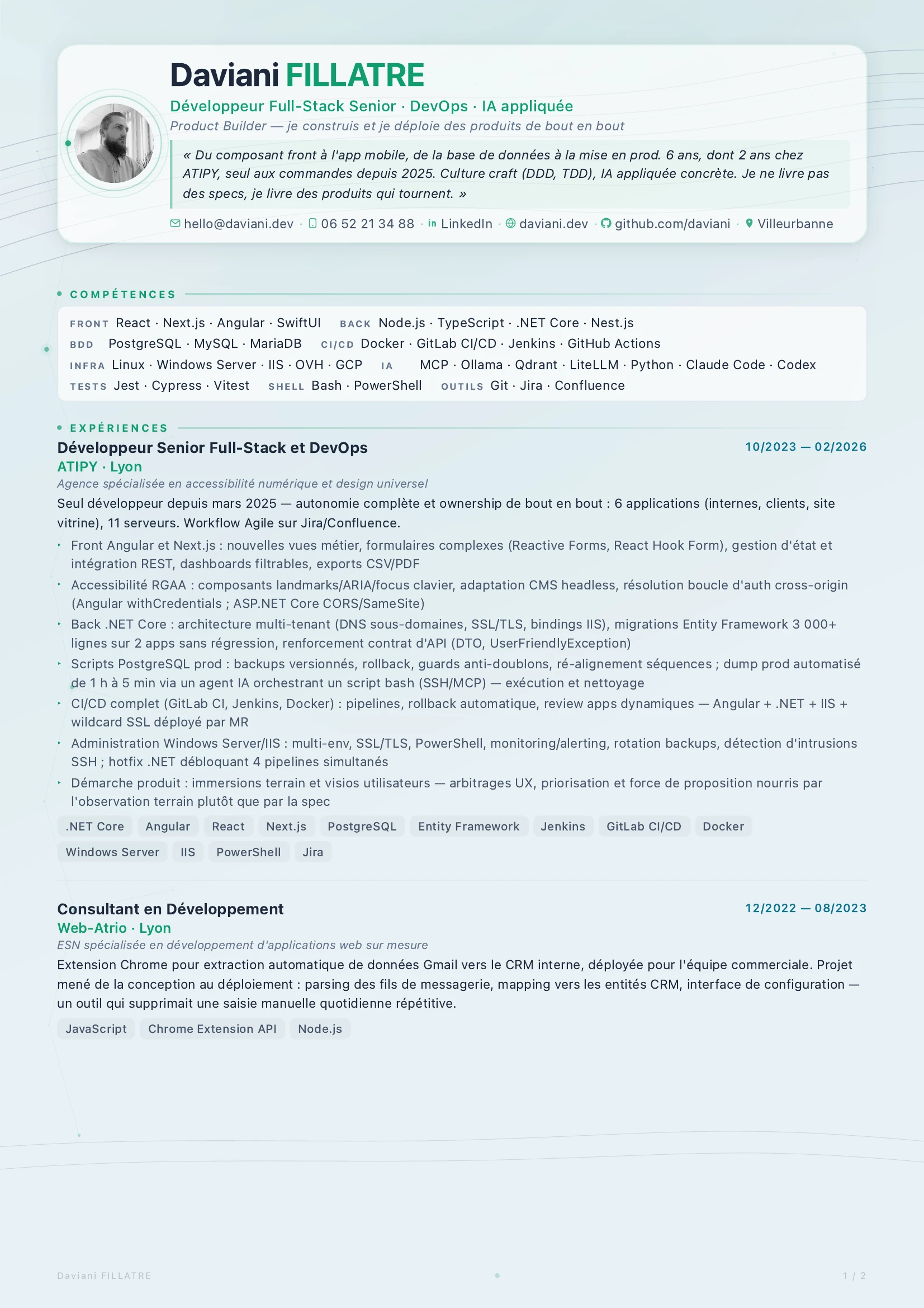 Curriculum Vitae — 1/2